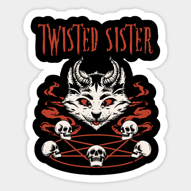 twisted sister the catanic Sticker by matilda cloud